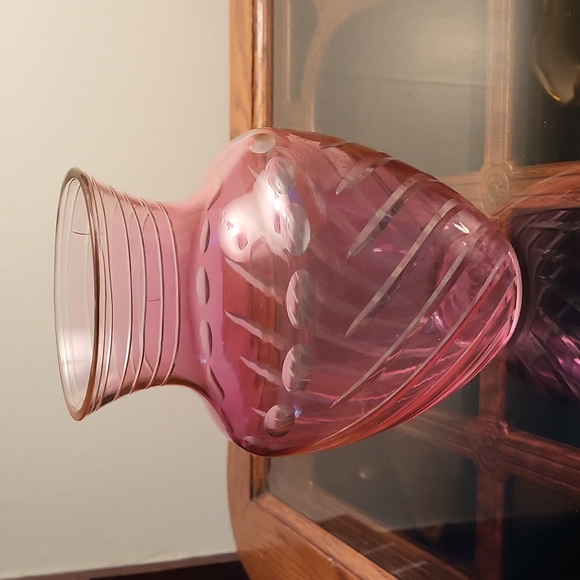 Vintage Accents Vintage Pink Cut Glass Vase Poshmark